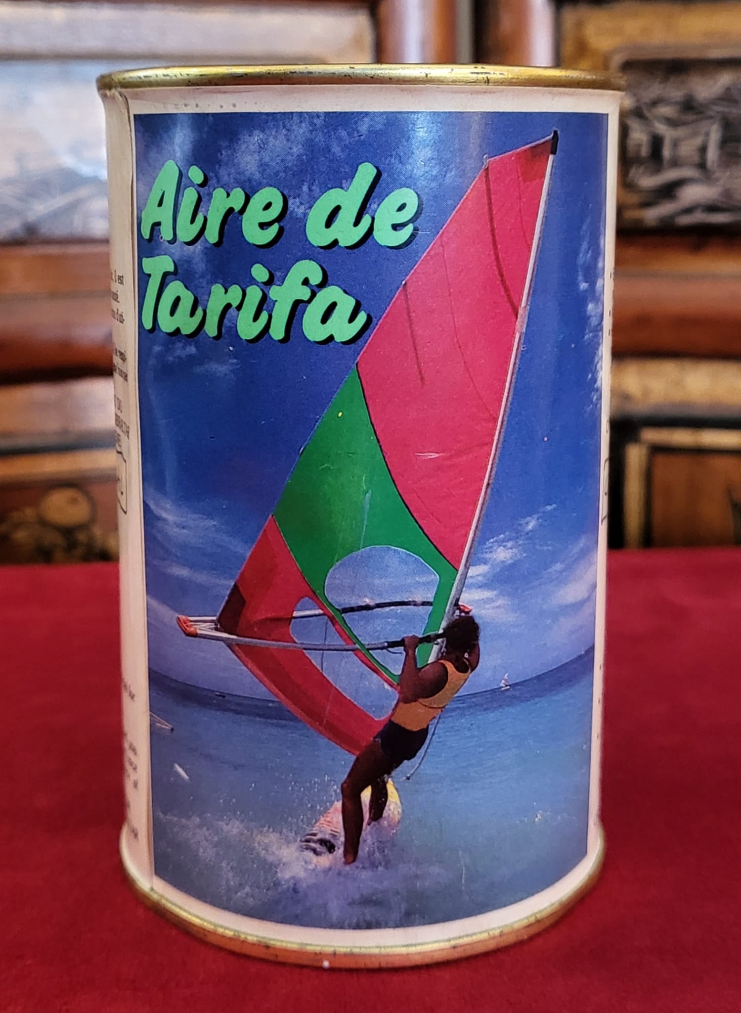 Vintage “Aire de Tarifa” Souvenir Can