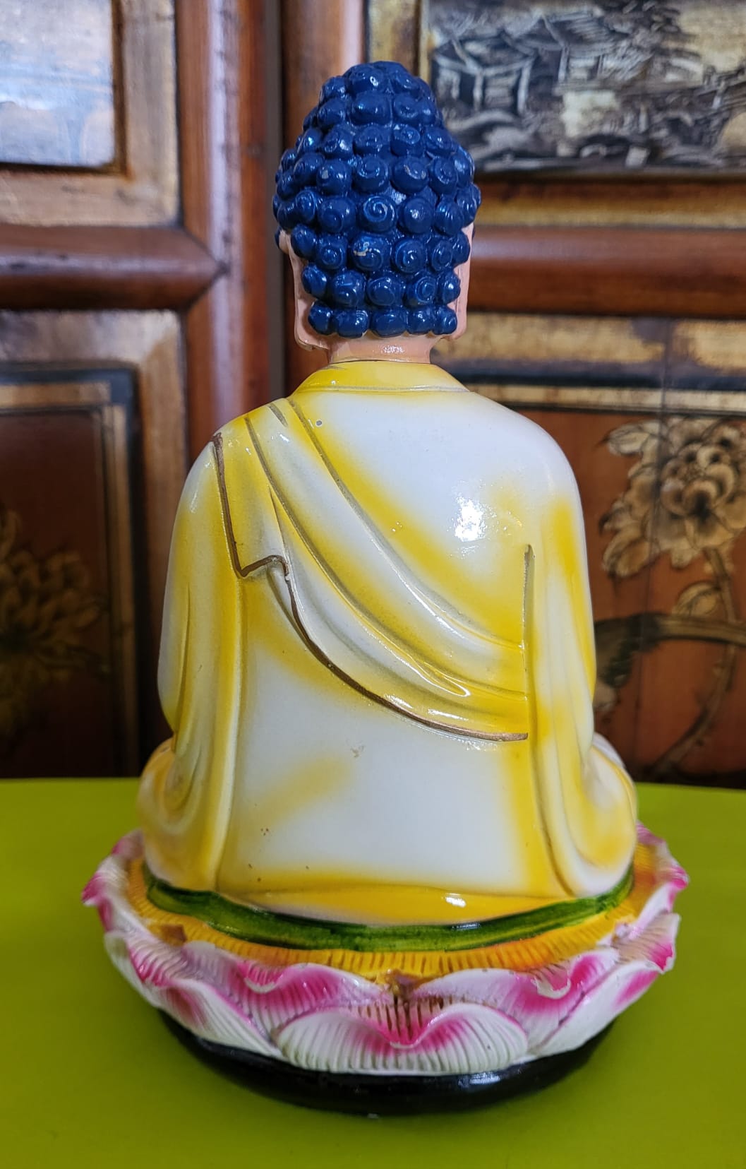 Vintage Polychrome Buddha Figure