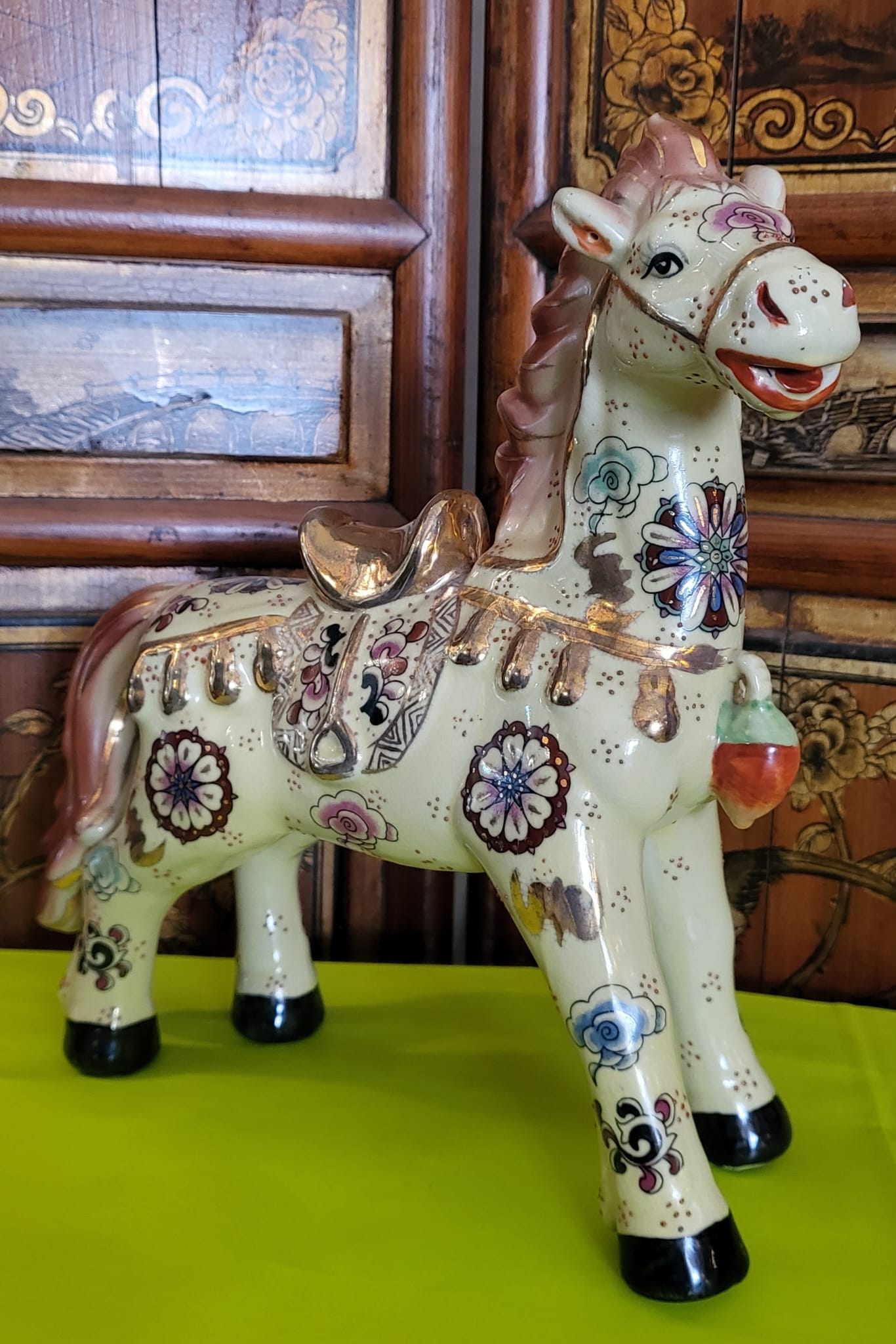 Vintage Hand-Painted Chinese Horse Figure