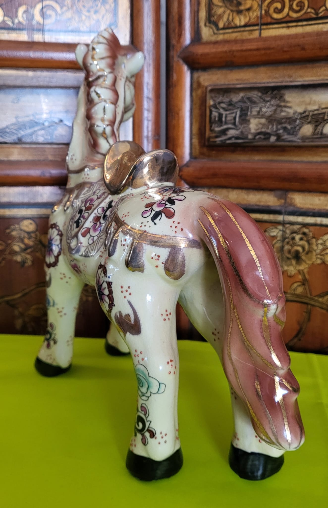 Vintage Hand-Painted Chinese Horse Figure